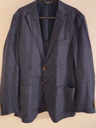 Americana Lino Dustin Azul Talla 48
