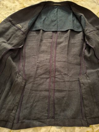 Americana Lino Dustin Azul Talla 48