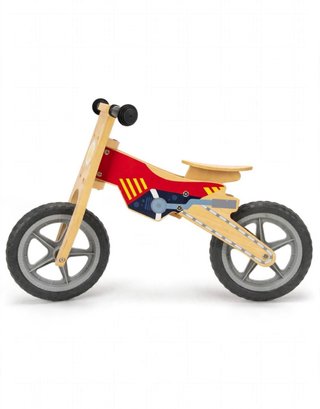 Bici de equilibrio madera moto roja