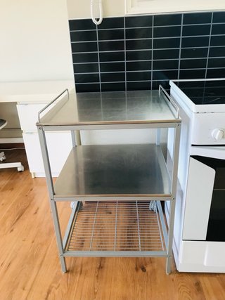 Mueble auxiliar cocina metálico 3 estantes