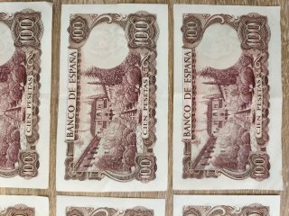 Lote 6 Billetes 100 Pesetas 1970 Banco de Españ