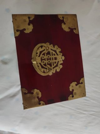 Mueble Joyero Madera Rojo y Dorado 20x31