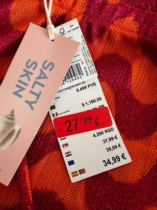 Pantalón Women'secret naranja y rojo