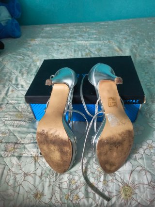 Zapatos de tacón Marypaz plateados, talla 38