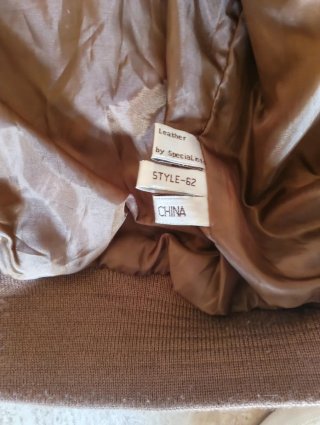 Chaqueta Bomber Scully Cuero Beige/Marrón