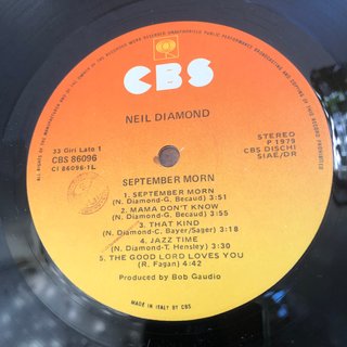 Neil Diamond September Morn LP 12" 33 RPM 1980