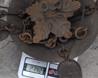 Lampadario Antico Ferro Battuto 5 Luci Vintage