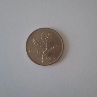 Moneta 20 lire  Repubblica Italiana 1989