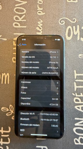 iPhone XS 64GB Blanco (pantalla rota)
