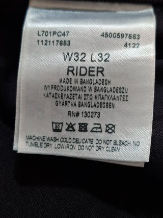 Pantalón vaquero Lee Rider negro T.32