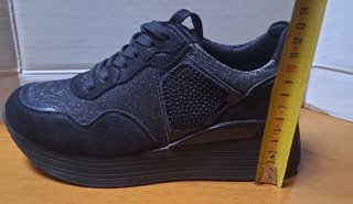 Sneakers Donna Nere Glitter Tg 37