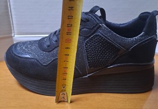 Sneakers Donna Nere Glitter Tg 37
