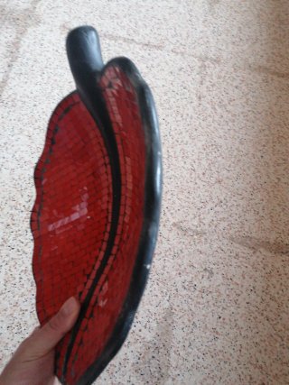 Svuotatasche in pietra rosso e nero