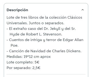 3 Libros Clásicos: Stevenson, Poe, Dickens. Leer