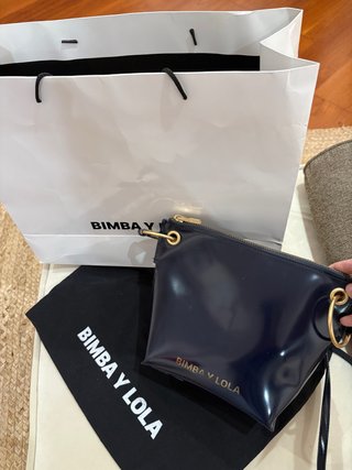 Bolso Piel Bimba y Lola Azul Marino y Dorado