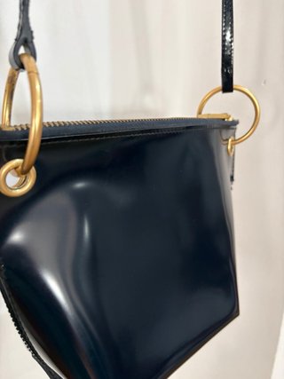 Bolso Piel Bimba y Lola Azul Marino y Dorado