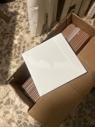 Azulejo blanco brillo 20x20 cm 30 unidades.