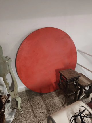 Tablero de mesa redondo rojo diámetro 130
