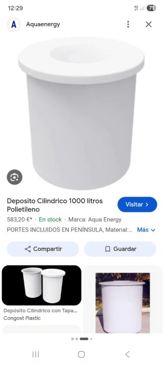 Bidón agua 1000L con tapa