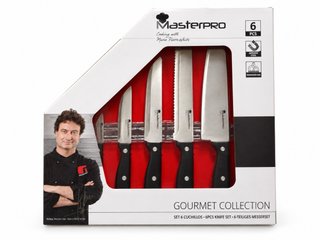 MasterPRO Set 6 Cuchillos Cocina Acero Japonés