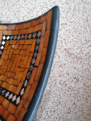 Svuotatasche quadrato mosaico giallo