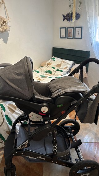 Carrito de bebé Kiduku gris