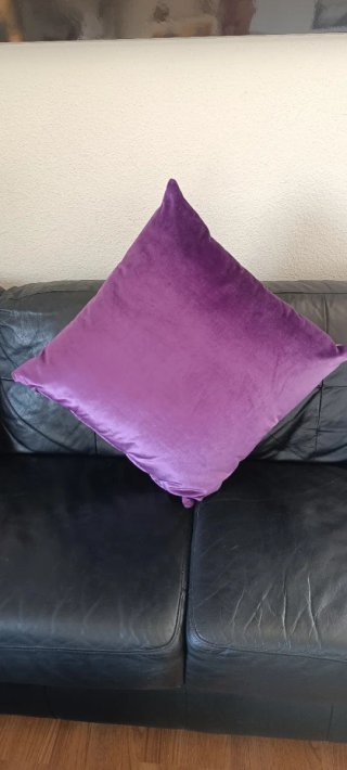 2 Cojines Grandes Terciopelo Morado 50x50 cm