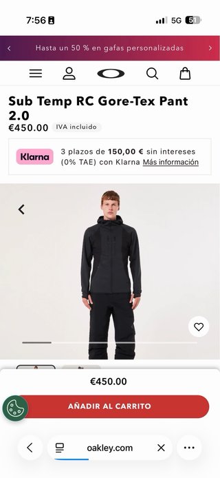 Pantalón Oakley Gore-Tex Verde Talla M