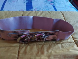 Cintura larga donna beige e argento