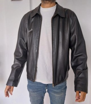 Cazadora hombre Piel Negra Talla 52