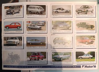 Álbum Cromos Coches Motor 16 1986