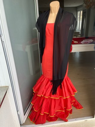 377 Traje Flamenca Rojo Talla 36/40
