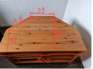 Mesa esquinera TV madera