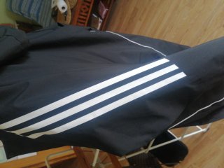 Parka Adidas Stadium Negra y Blanca