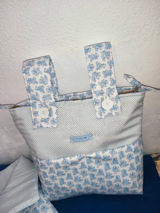 Saco y bolso para bebé con ositos