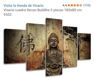 Cuadro 5 paneles Buda