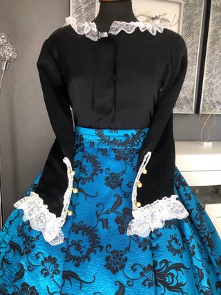 Traje de Fallera azul y negro