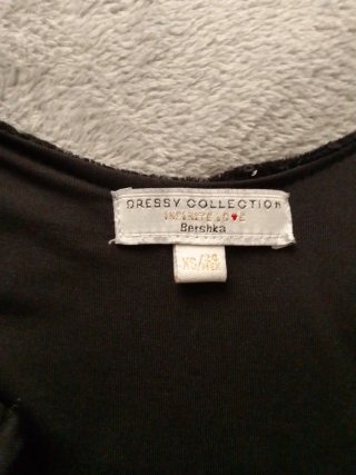 Vestido Bershka Negro Lentejuelas Talla XS