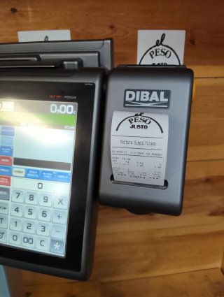 Balanza DIBAL D-957 con ticket y etiqueta