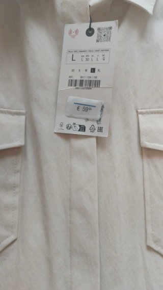 Vestido Zara beige talla L