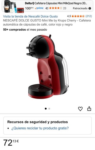 Cafetera Dolce Gusto Roja