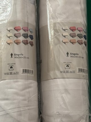 2 Lenzuola con angoli letto singolo 100% cotone