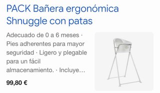 Bañera Shnuggle para bebés con Soporte