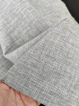 Tela de tapicería gris jaspeado reverso reforzado