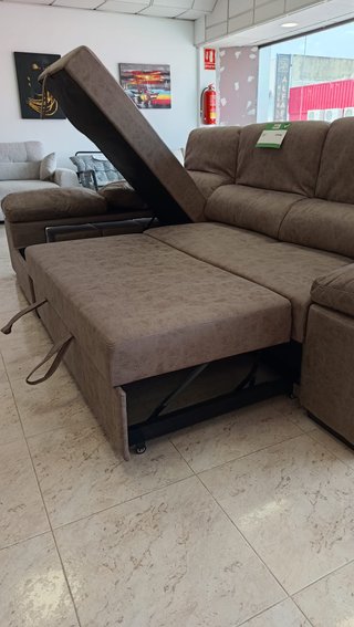 Sofá Chaise Longue Reversible 284cm + 3 Pufs