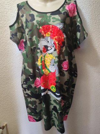 Vestido Talla Única Camuflaje Bugs Bunny