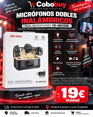 Micrófonos Dobles Inalámbricos VD-MIC030