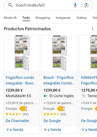 Nevera panelable Bosch