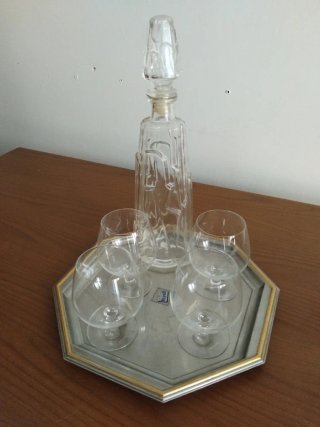 Caraffa e 4 Bicchieri da Liquore