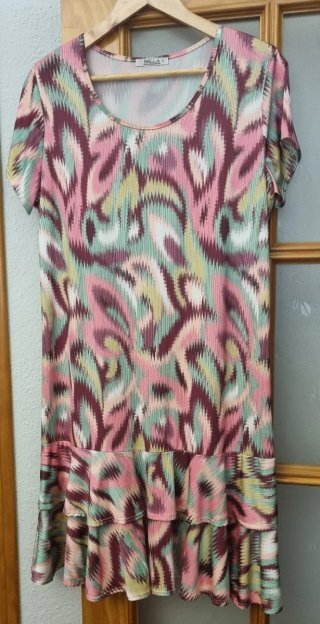Vestido BELLA Talla L Estampado Fruncido